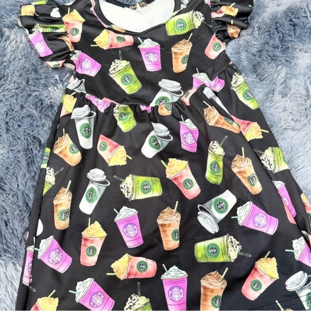Starbucks print dress 18mo - 24mo girls